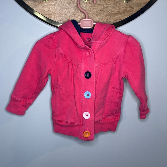 Joe Fresh Pink Sweater with Multicolor Buttons - Picture 2 of 6